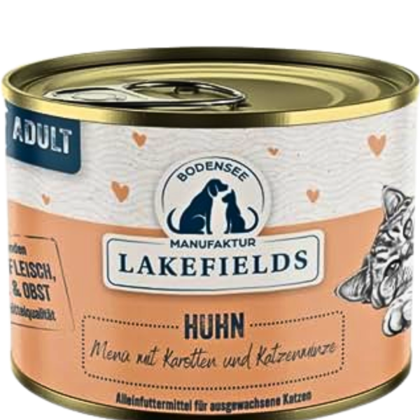 Lakefields Katzenfutter Huhn – Premium Nassfutter für Katzen mit frischem Landhuhn, Gemüse & Kräutern